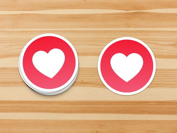 Круглый стикер мокап