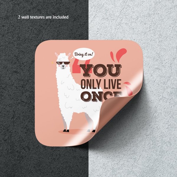 Мокап наклеек стикеров