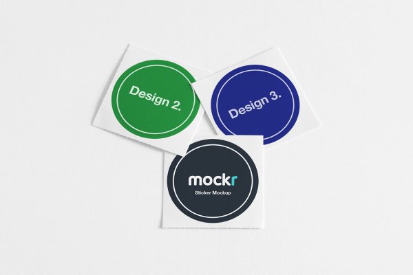 Мокап наклеек стикеров