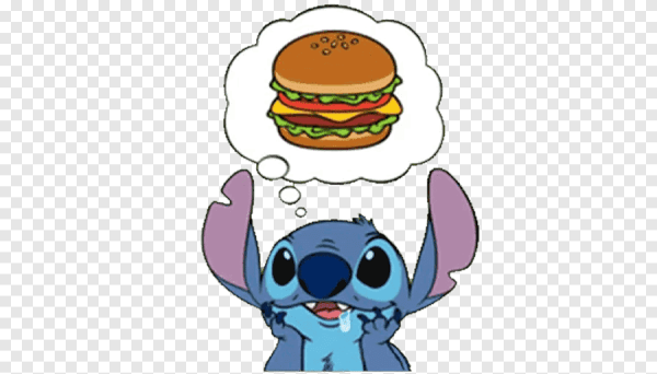 Стич завтракает