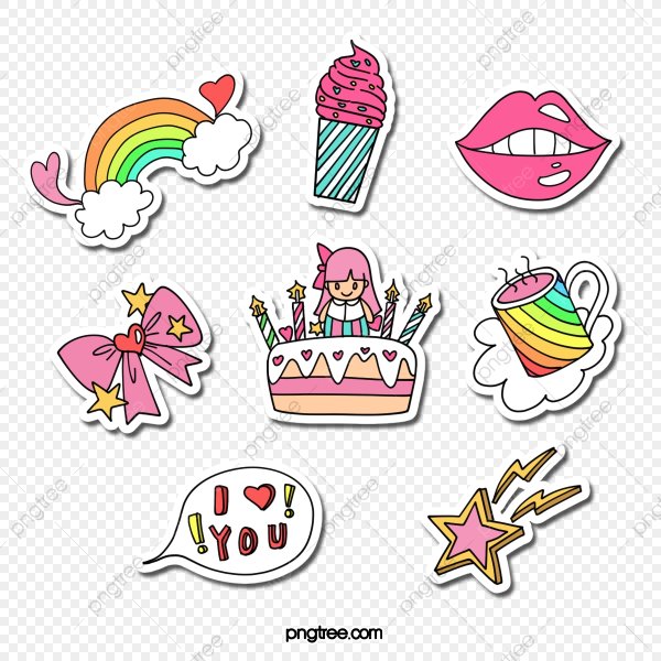 Наклейки для девочек вектор