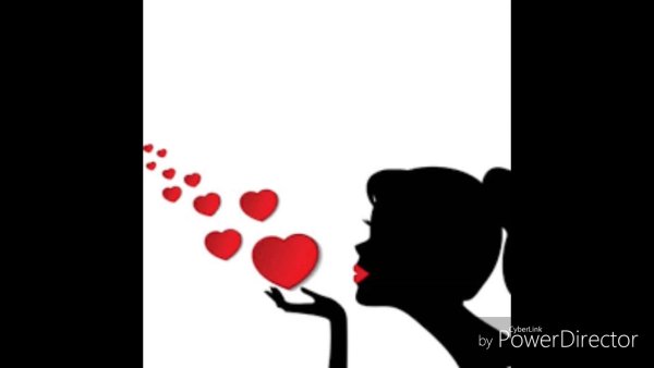 Воздушный поцелуй сердечками