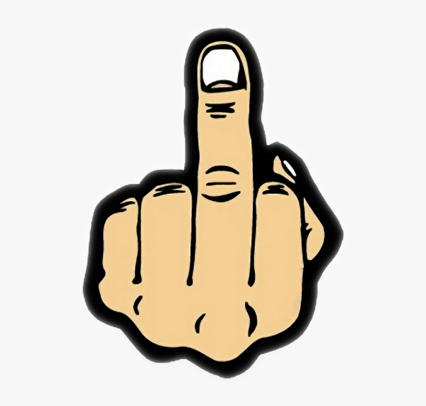 Фак на белом фоне