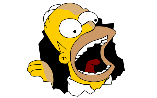 Симпсоны на белом фоне