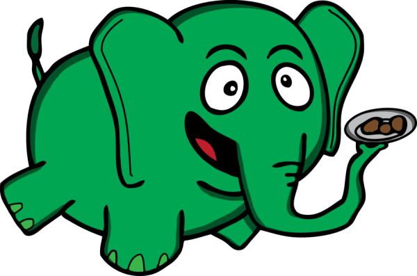 Стикеры телеграмм зеленый Слоник