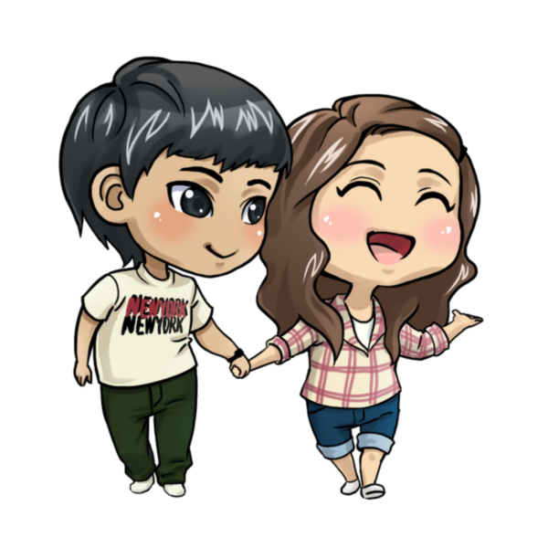 Пары в мультяшном стиле