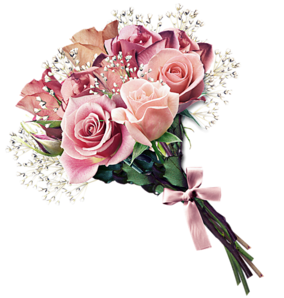 Букет цветов на прозрачном фоне