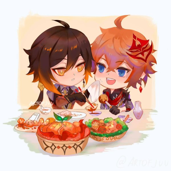 Чиби Тарталья Геншин Импакт