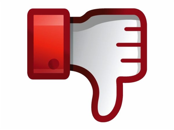 Дизлайк на белом фоне