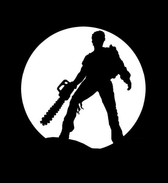 Человек с бензопилой силуэт