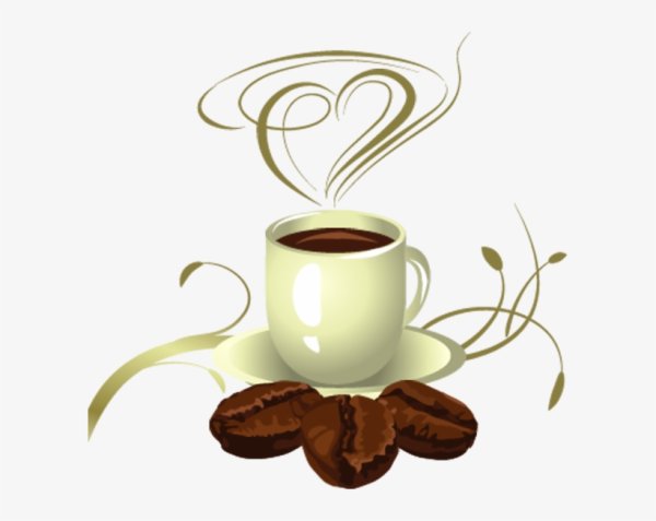 Красивая чашка кофе на прозрачном фоне