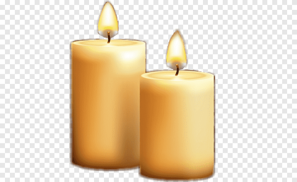 Две свечи на прозрачном фоне