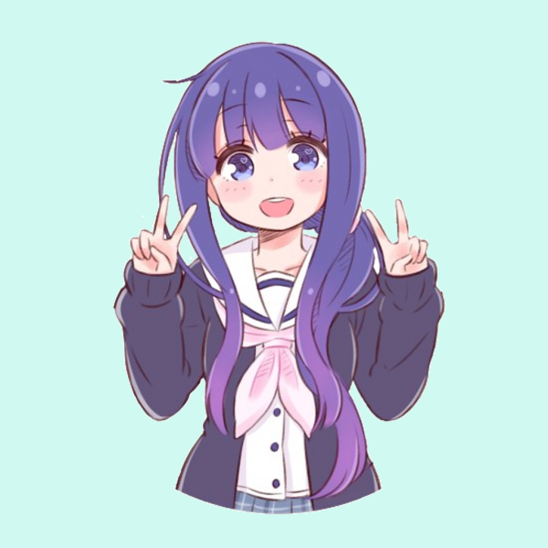 Аниме тян фиолетовая