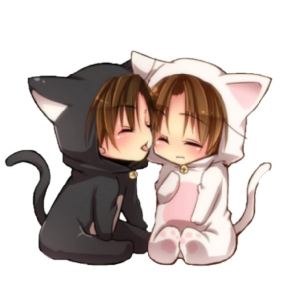 Котик аниме девушка и парень