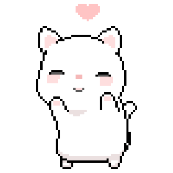 Пиксельный кот на прозрачном фоне