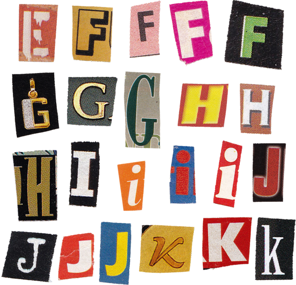 Буквы вырезки из журналов русские