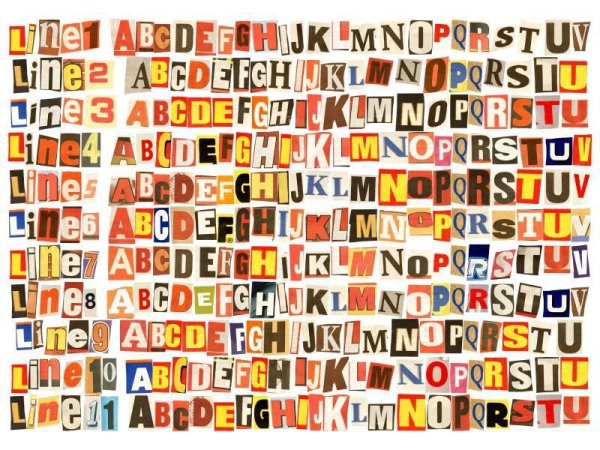 Буквы из газетных вырезок