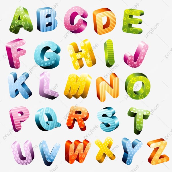 Объемные цветные буквы