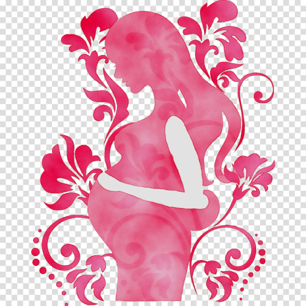 Стикер беременная девушка