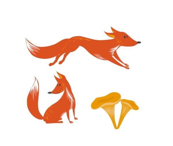 Эскиз лисы для иллюстратора