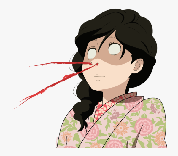 Аниме тянка кровь из носа