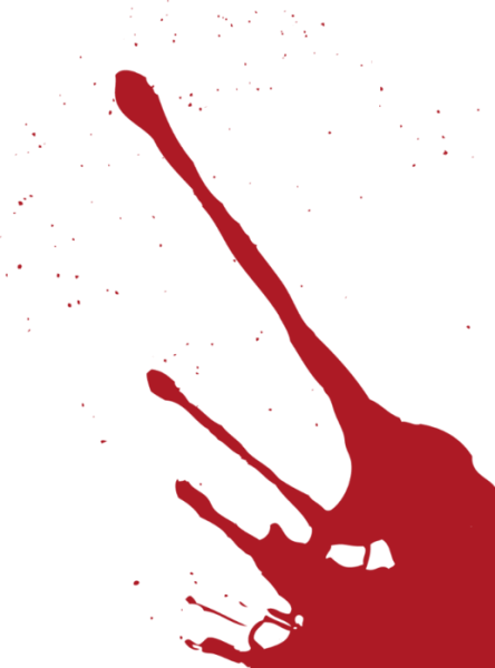 Брызнущая кровь на белом фоне