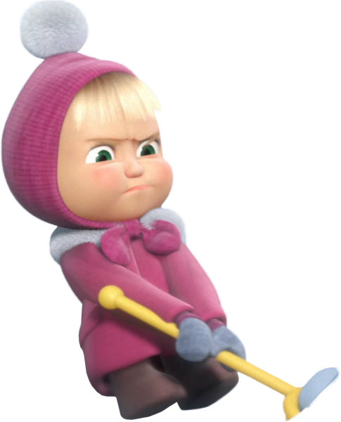 Маша и медведь на белом фоне