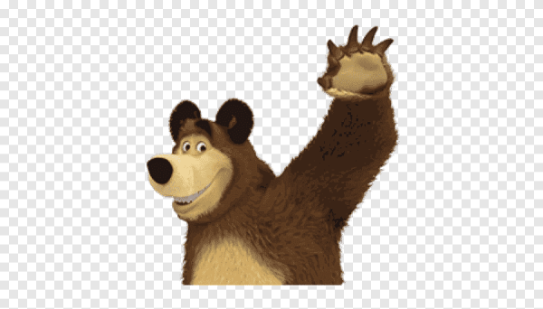 Медведь из Маши машет лапой гифка