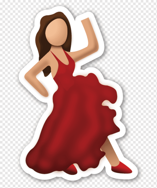 Смайлик девушка в Красном платье