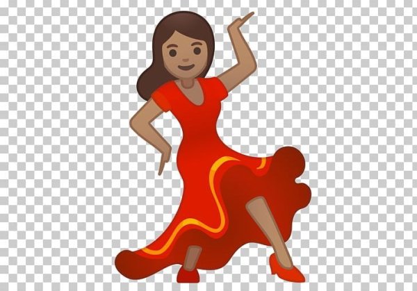 Смайл Танцующая девушка в Красном платье