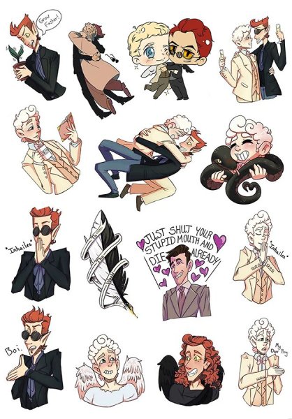 Благие знамения наклейки