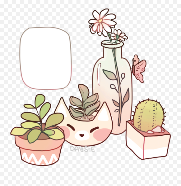 Кавайные растения для срисовки