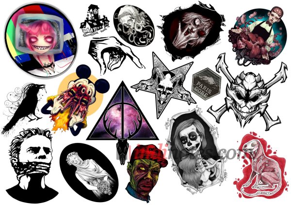 Страшные наклейки