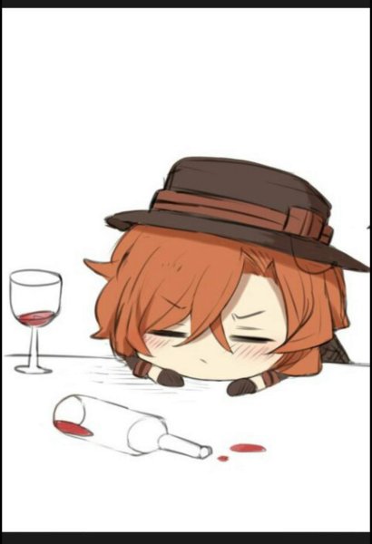 Чуя Накахара с вином