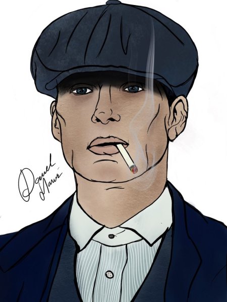 Томас Шелби на белом фоне