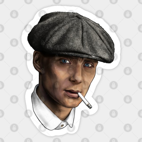 Томас Шелби на белом фоне