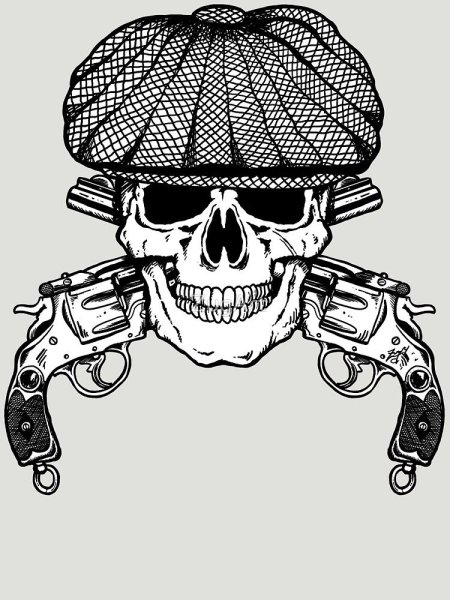 Череп в кепке тату