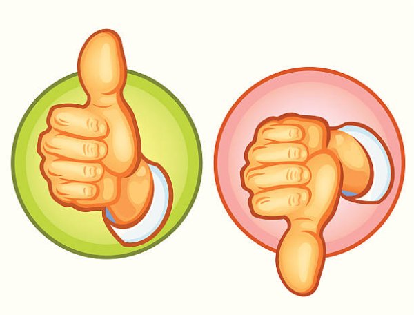 Смайлик палец вверх и вниз