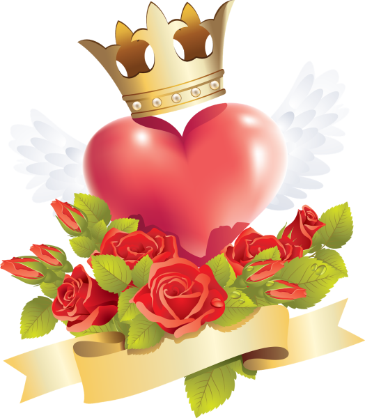 Сердце с цветами на прозрачном фоне