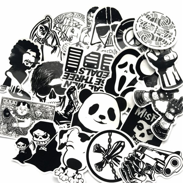 Наклейки черно белые