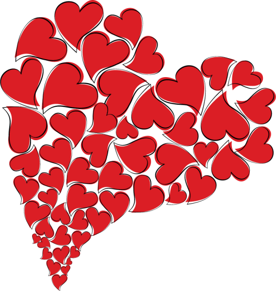 Сердце из сердечек