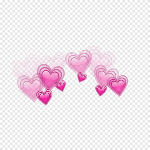 Розовые сердечки над головой