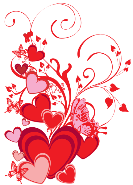 Сердечки на прозрачном фоне