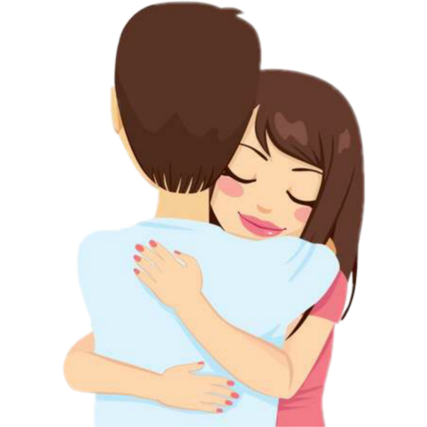 Объятия на белом фоне