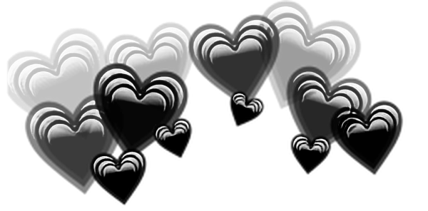 Черное сердечко на прозрачном фоне