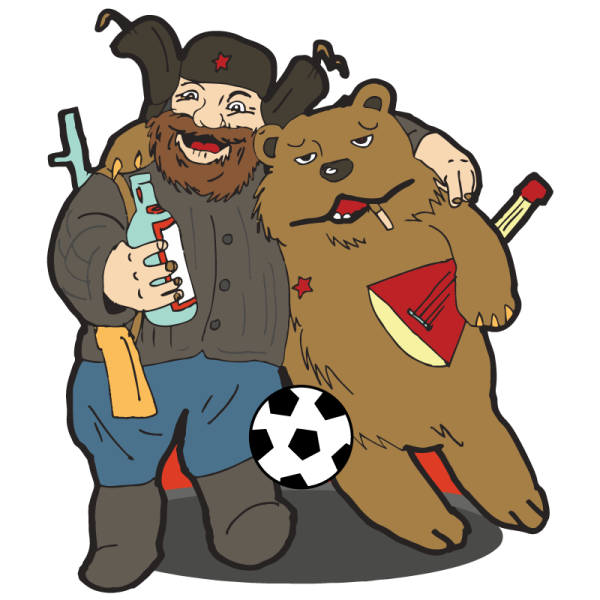 Медведь в ушанке с балалайкой