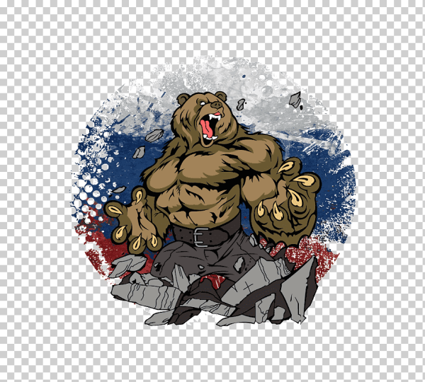 Флаг России с медведем