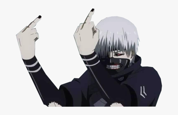 Канеки Кен показывает фак