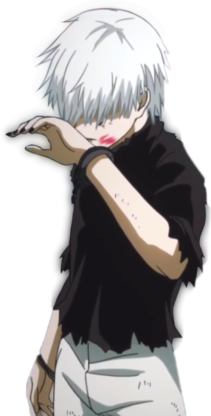 Канеки Кен вытирает лицо