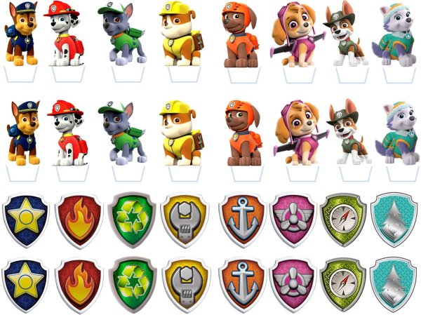 Щенячий патруль знаки щенков